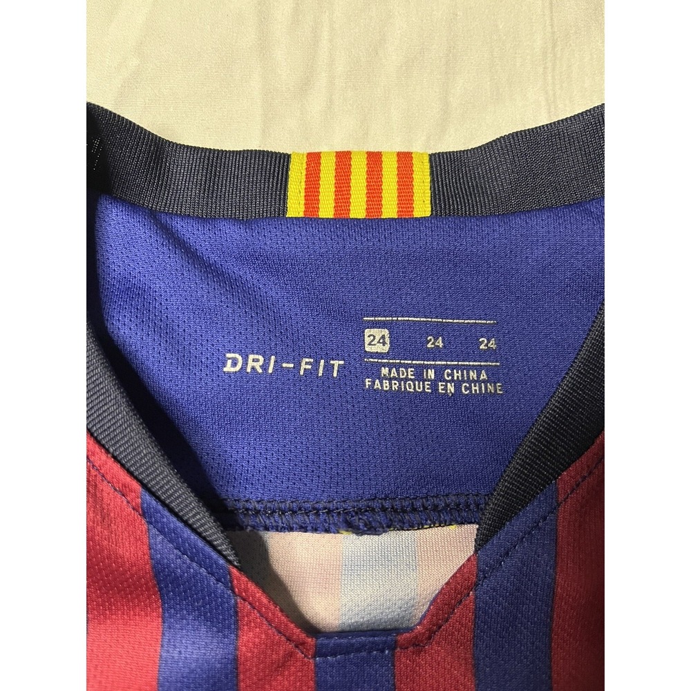 Nike Dri Fit Barcelona Rakuten Jersey Children's Size 24 Red Blue Stripe Soccer - Picture 3 of 10